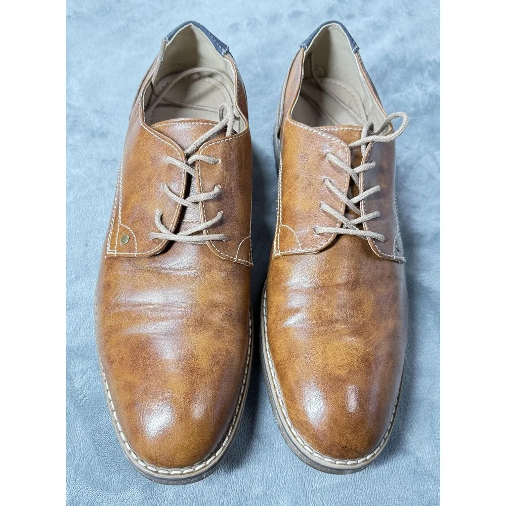 Varese Nick Shoes Mens Size 12 Brown Oxford Casual Dress Lace Up Comfort Manmade